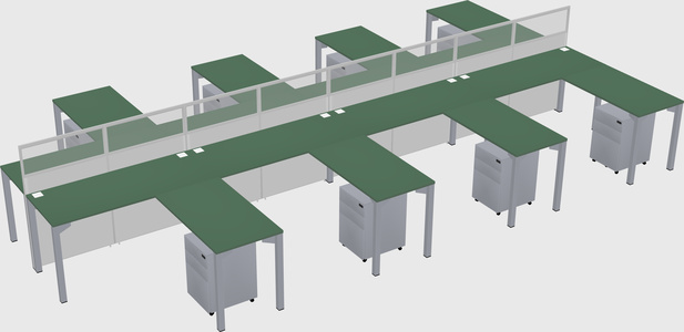 Shared l-shape cubicle