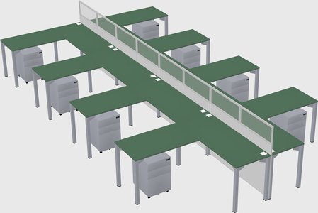Shared l-shape cubicle