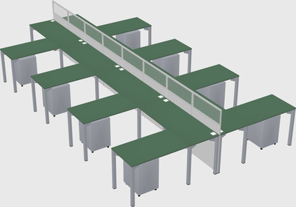 Shared l-shape cubicle