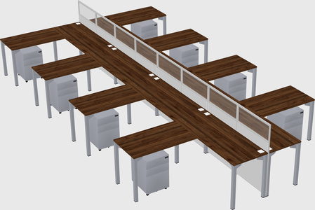 Shared l-shape cubicle