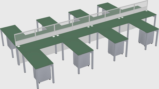 Shared l-shape cubicle