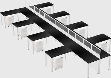 Shared l-shape cubicle