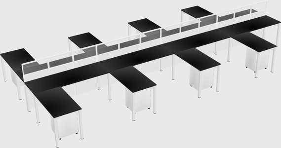 Shared l-shape cubicle