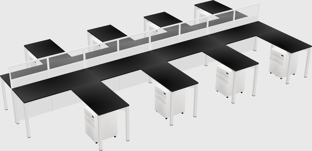 Shared l-shape cubicle