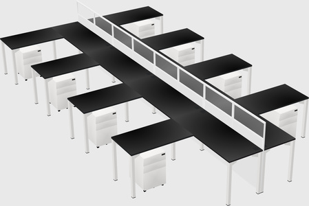 Shared l-shape cubicle