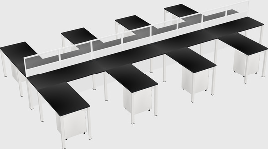 Shared l-shape cubicle