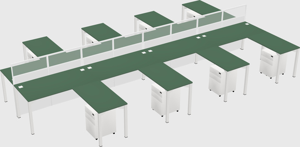 Shared l-shape cubicle