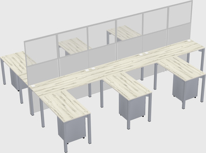 Shared l-shape cubicle