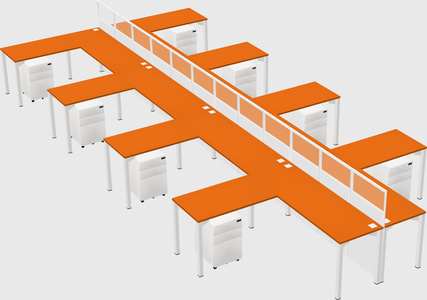 Shared l-shape cubicle