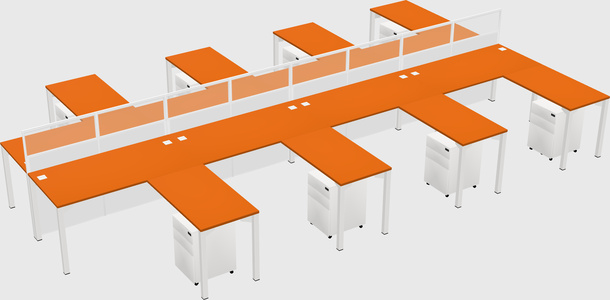 Shared l-shape cubicle