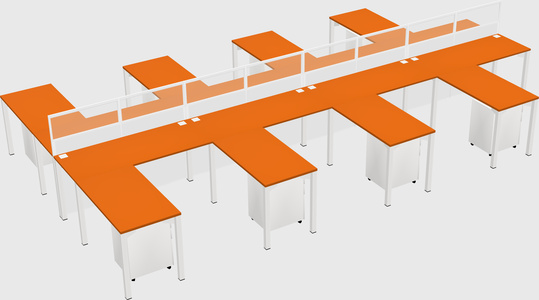 Shared l-shape cubicle