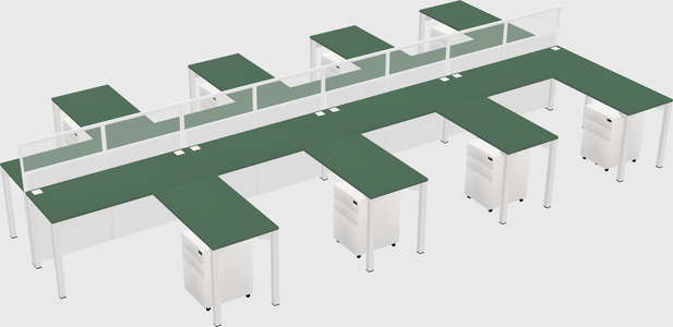 Shared l-shape cubicle