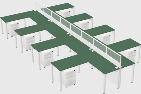 Shared l-shape cubicle