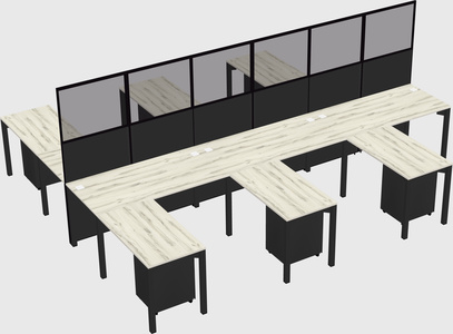 Shared l-shape cubicle
