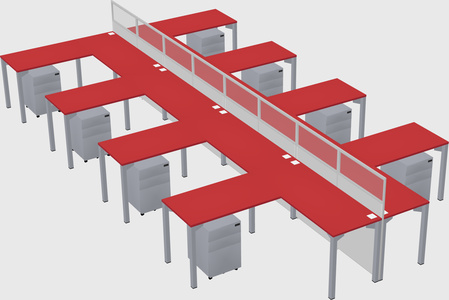 Shared l-shape cubicle