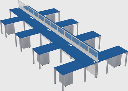Shared l-shape cubicle