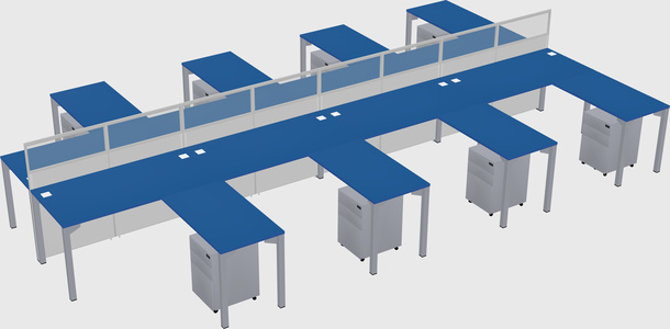 Shared l-shape cubicle