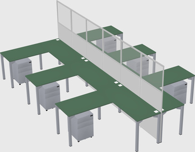Shared l-shape cubicle