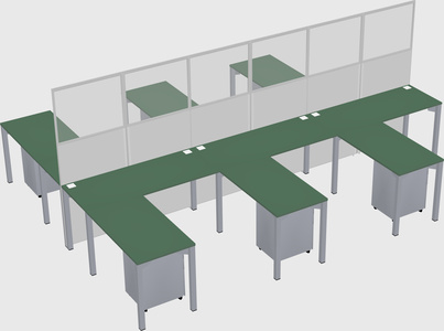 Shared l-shape cubicle