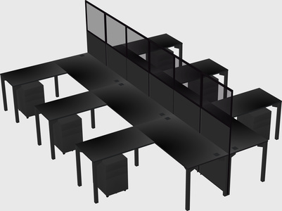 Shared l-shape cubicle