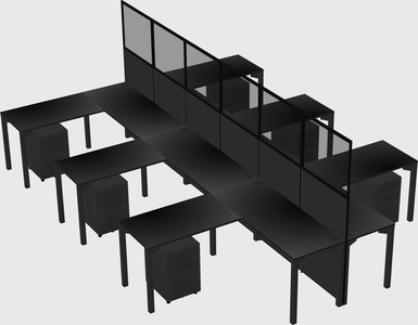 Shared l-shape cubicle