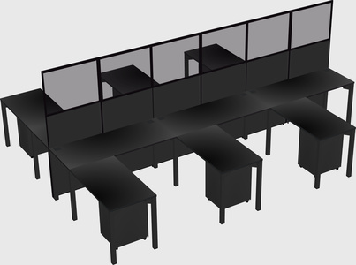 Shared l-shape cubicle