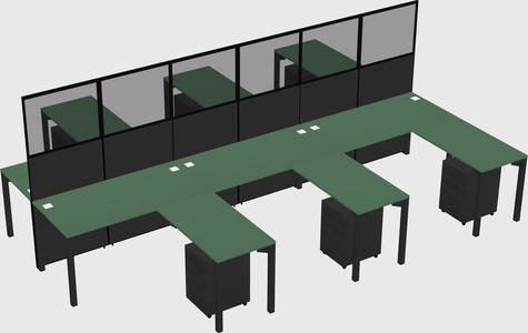 Shared l-shape cubicle