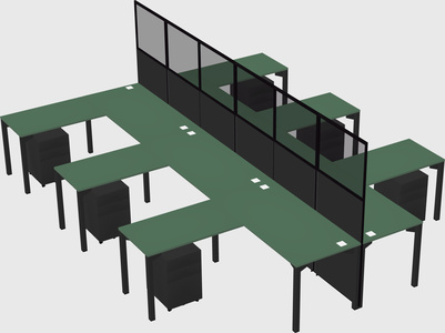 Shared l-shape cubicle