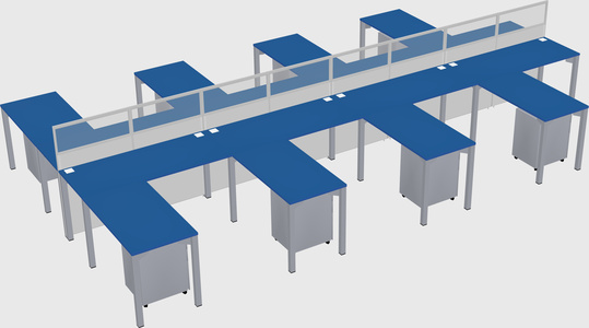Shared l-shape cubicle