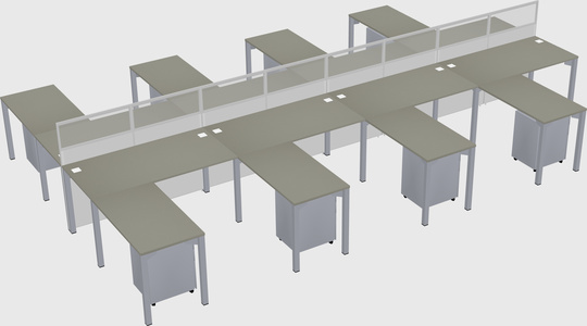 Shared l-shape cubicle