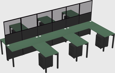 Shared l-shape cubicle