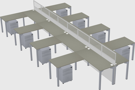 Shared l-shape cubicle