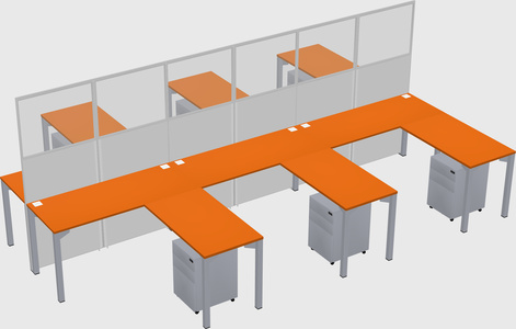 Shared l-shape cubicle