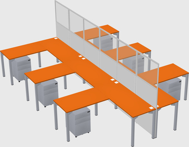 Shared l-shape cubicle