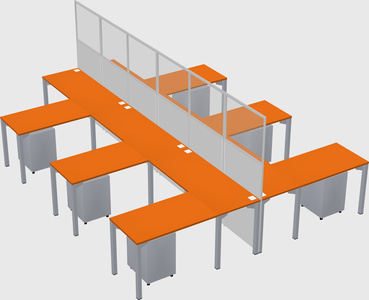 Shared l-shape cubicle
