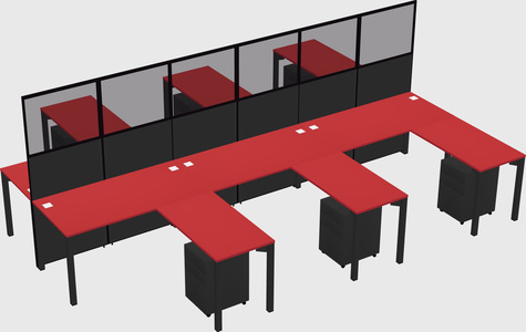 Shared l-shape cubicle