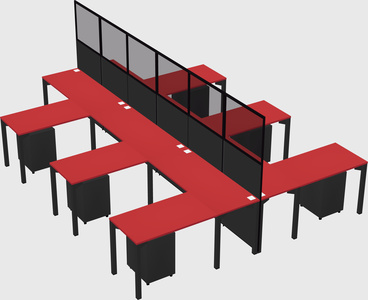 Shared l-shape cubicle