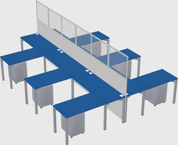 Shared l-shape cubicle