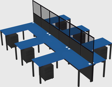 Shared l-shape cubicle