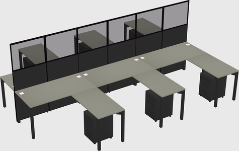 Shared l-shape cubicle