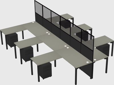 Shared l-shape cubicle