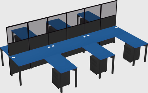 Shared l-shape cubicle