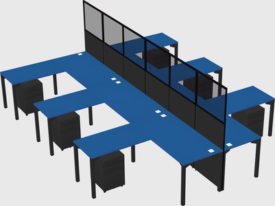 Shared l-shape cubicle