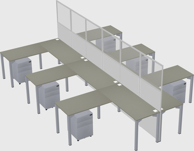 Shared l-shape cubicle