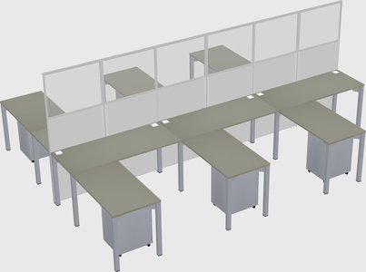 Shared l-shape cubicle