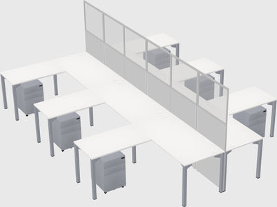 Shared l-shape cubicle