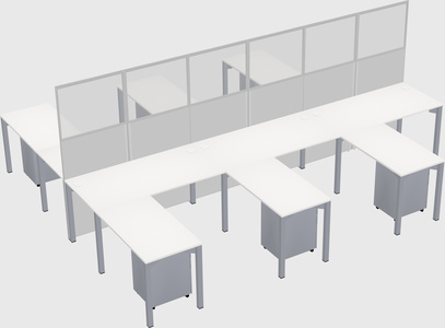 Shared l-shape cubicle