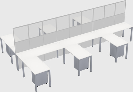 Shared l-shape cubicle