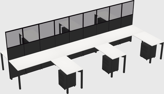 Shared l-shape cubicle