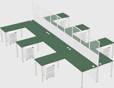 Shared l-shape cubicle